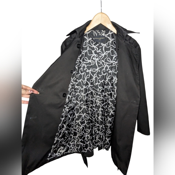 Banana Republic Petite XS Black Classic Trench Coat Belted Tailored - Picture 4 of 14